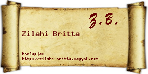 Zilahi Britta névjegykártya